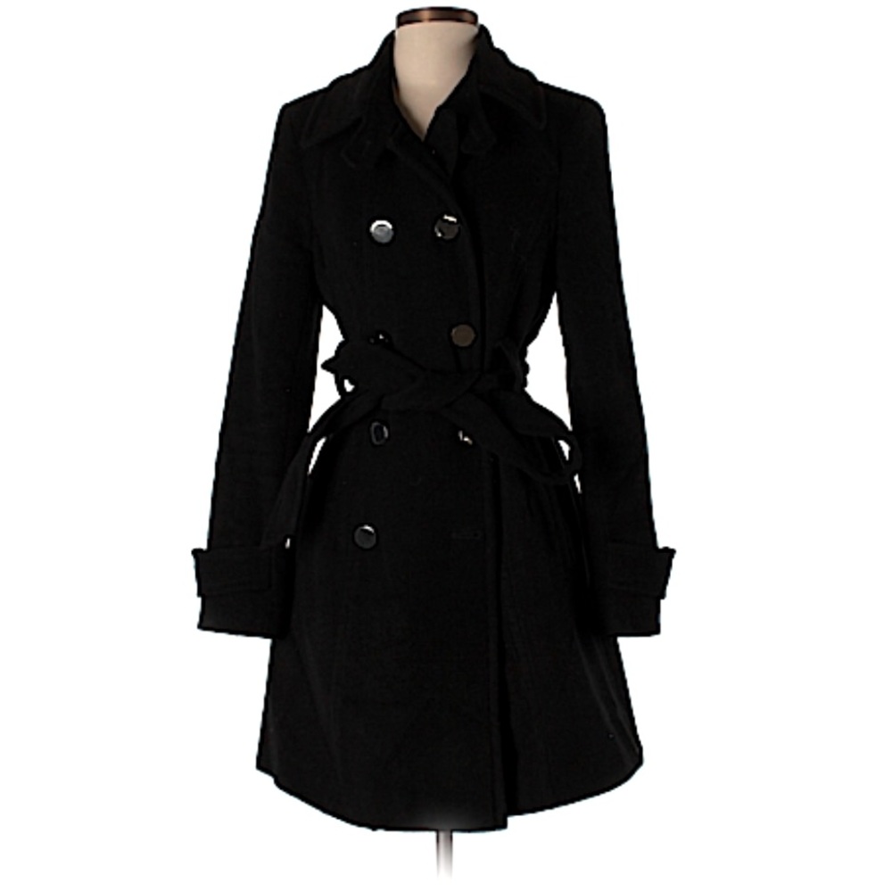 Elie Tahari Wool Coat with silver tone buttons